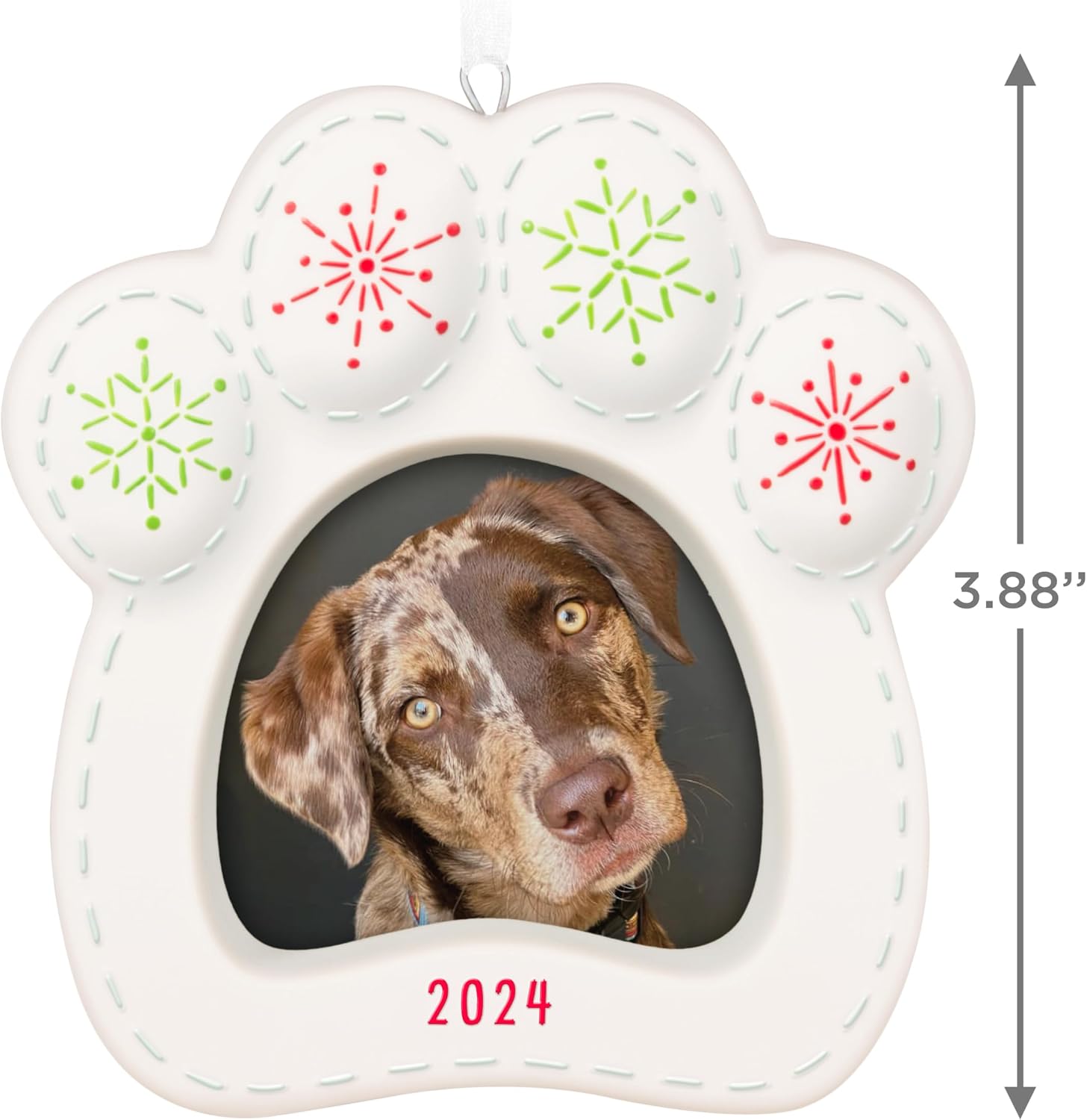 Hallmark Keepsake Christmas Ornament 2024, Happy Dog 2024 Photo Frame, Porcelain, Pet Gifts image 5