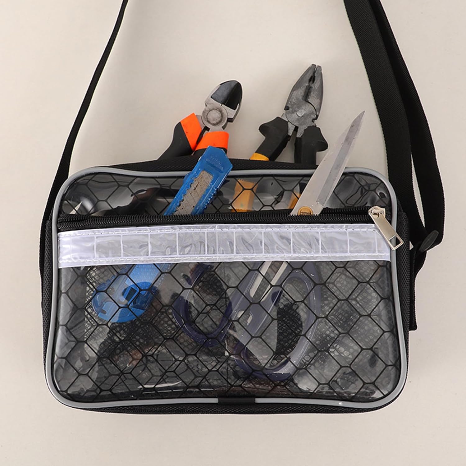 Anti-Static Clear PVC Bag Cleanroom Engineer Tool Computer Working Bags for Women Men Shoulder Crossbody Pouch, Transparent
