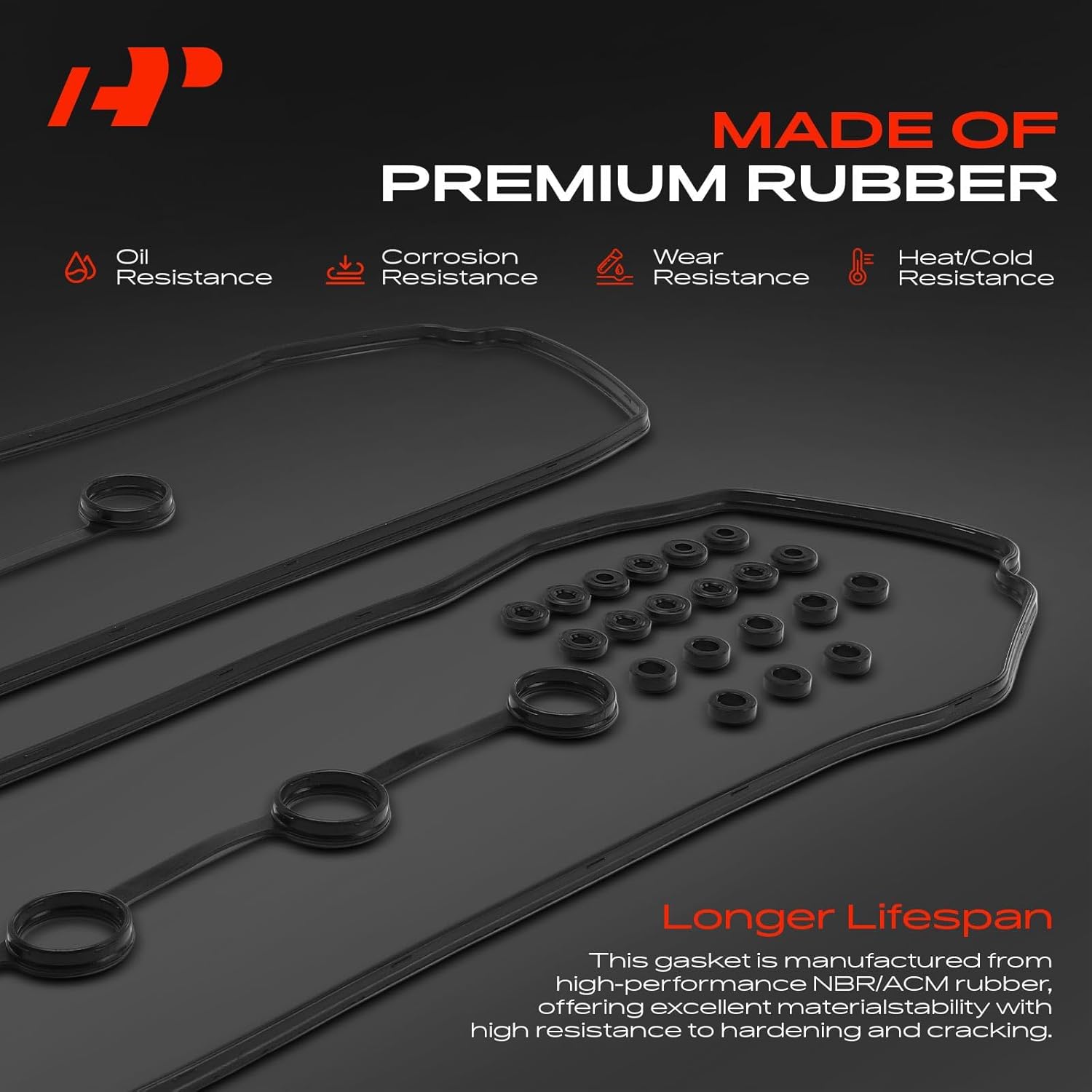 A-Premium Engine Valve Cover Gasket Set Compatible with Toyota Tacoma 2005-2015, Tundra 2005-2010, 4Runner 2003-2009, FJ Cruiser 2007-2009, V6 4.0L