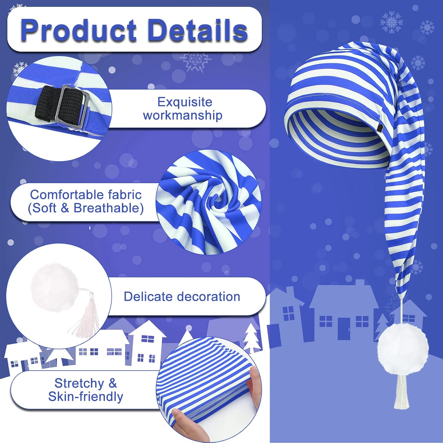 Eurzom 2 Pcs Mens Night Hat Adjustable