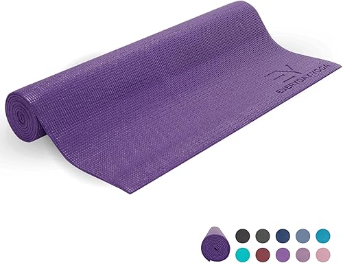 Miniatura 10 de Everyday Yoga Estera Deluxe, espaciosa de 72"x24" antideslizante para cómodos entrenamientos en casa, extra gruesa de 3-5mm Merlot,Rosa (Dusty