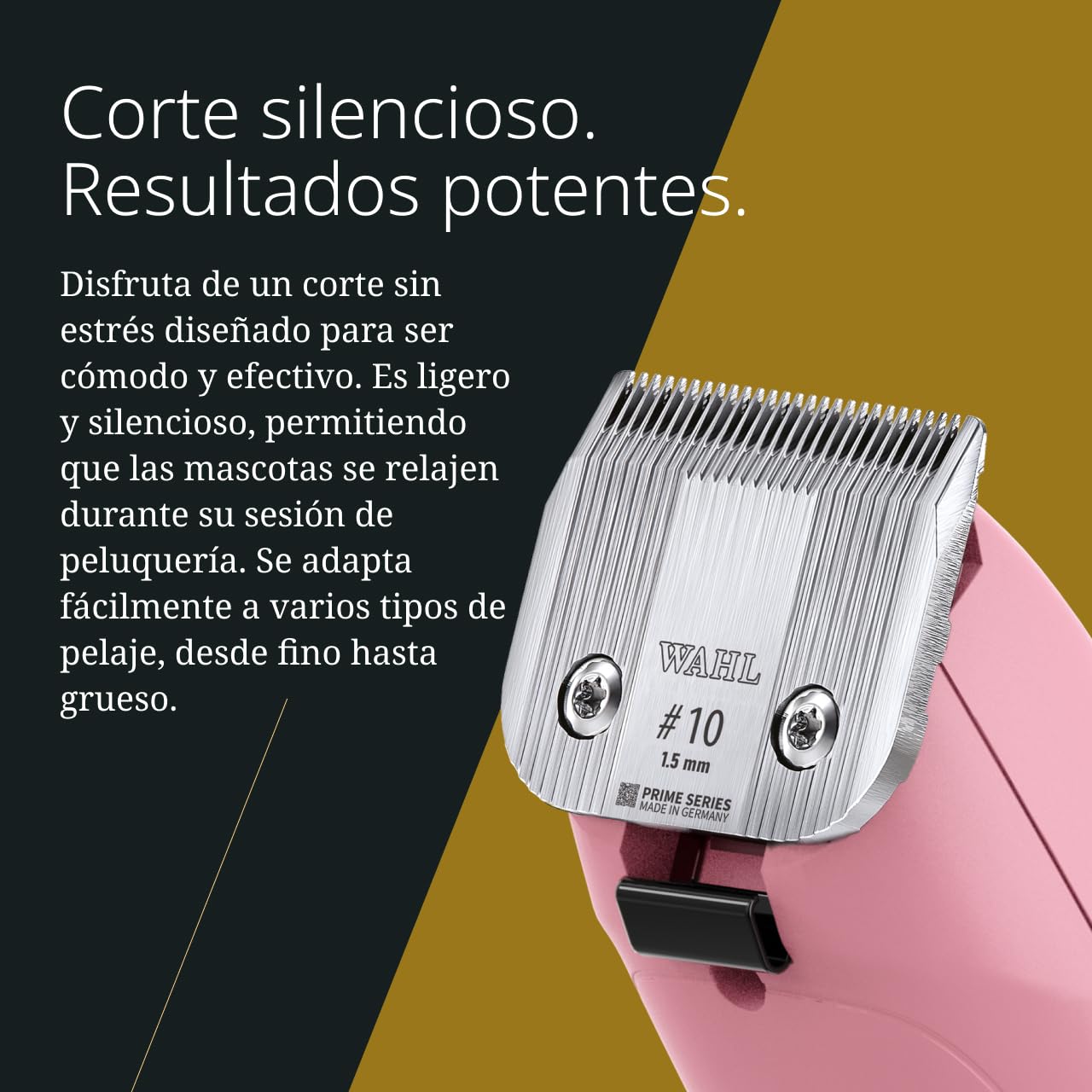 Wahl KM2+, Cortapelos con Cable para Mascotas, Ligero, Rosa | Cortapelos con Cable para Mascotas, Cuchilla Prime #10 de Acero, 2 Velocidades 3000 y 3400 RPM, Cable 4,2 m, Silencioso