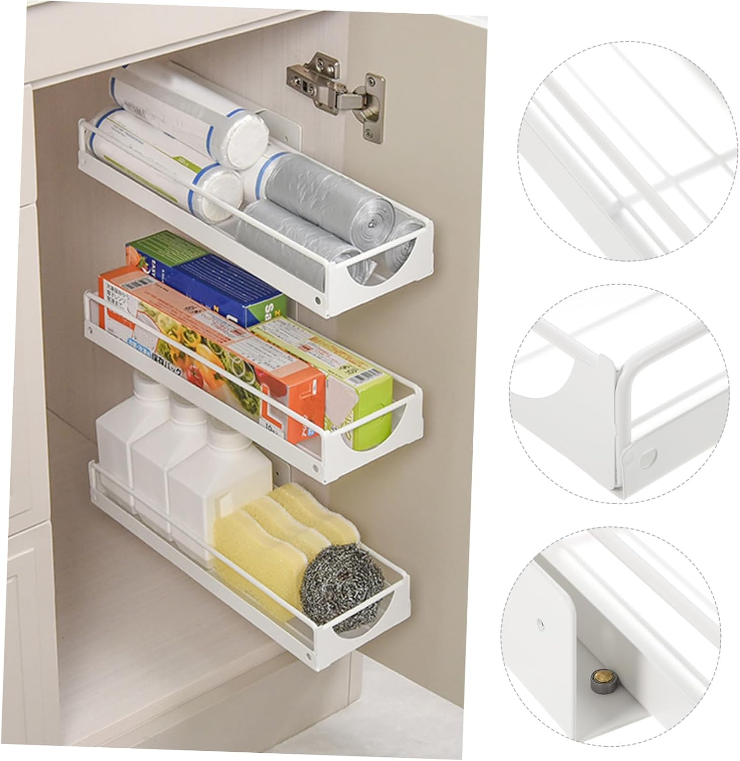 PRETYZOOM Metal Spice Organizer Home Supply Household Rack Closet Shelf Organizer