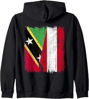 Saint Kitts Austria Half Flag St. Kitts Austrian Heritage Zip Hoodie