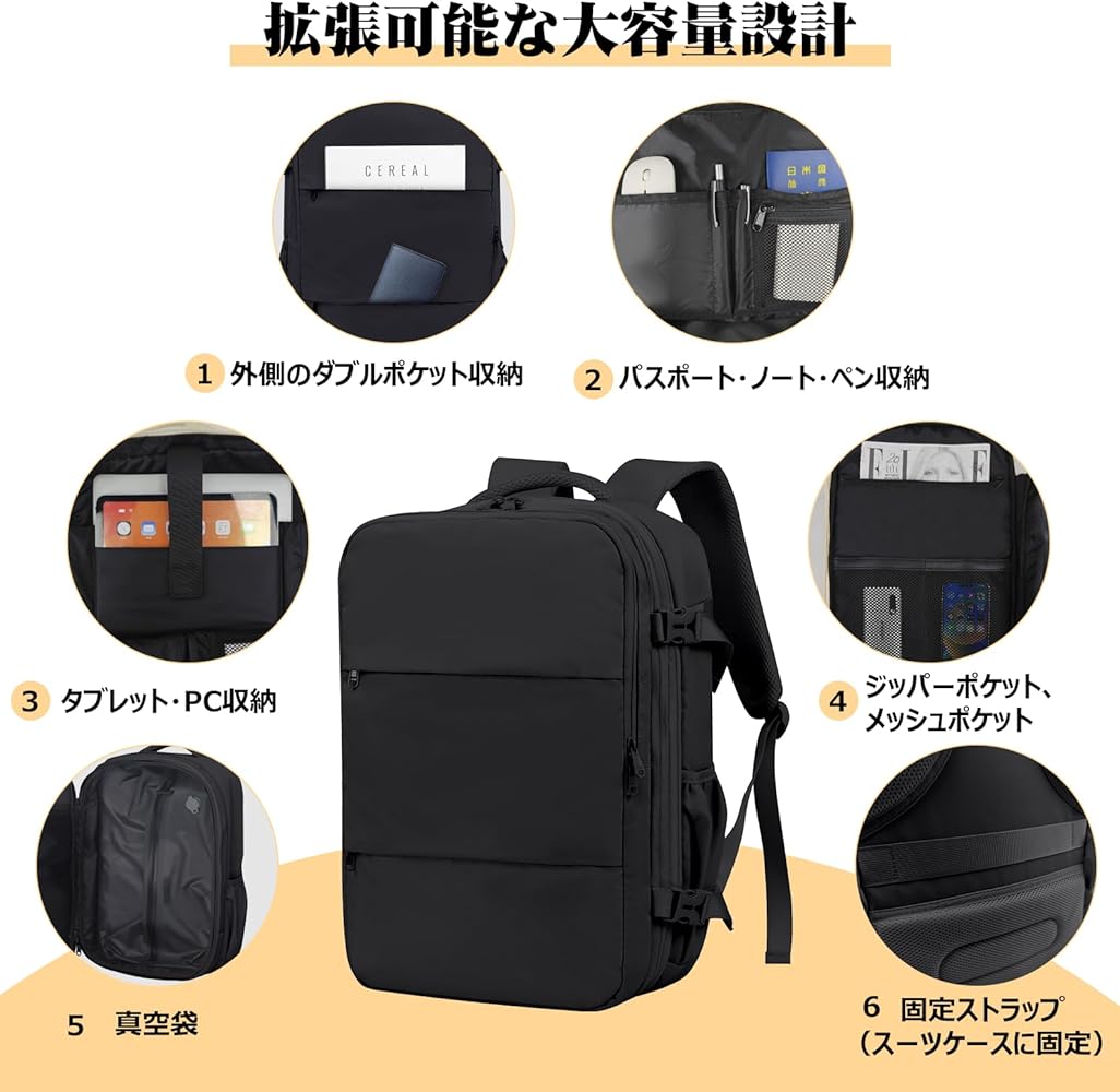 Amazon.co.jp: [TPAID] 真空圧縮 リュック 圧縮バックパック 拡張可能