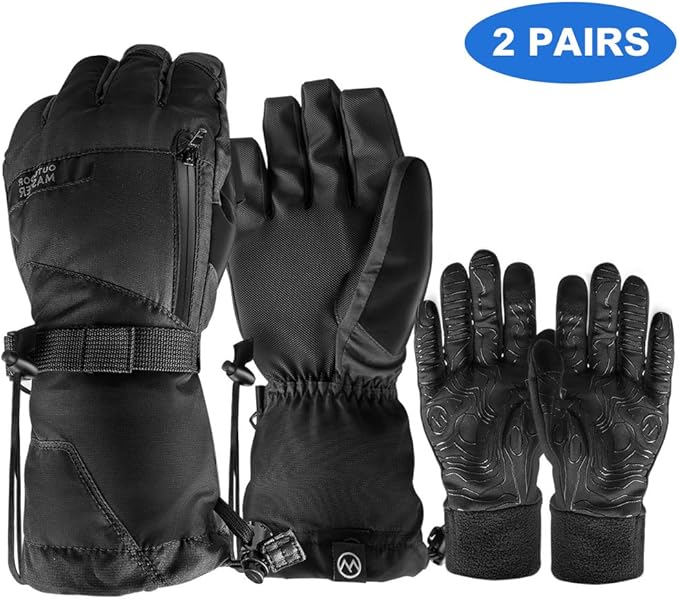 OutdoorMaster Ski Gloves Waterproof Ski and Snowboard Gloves with Non