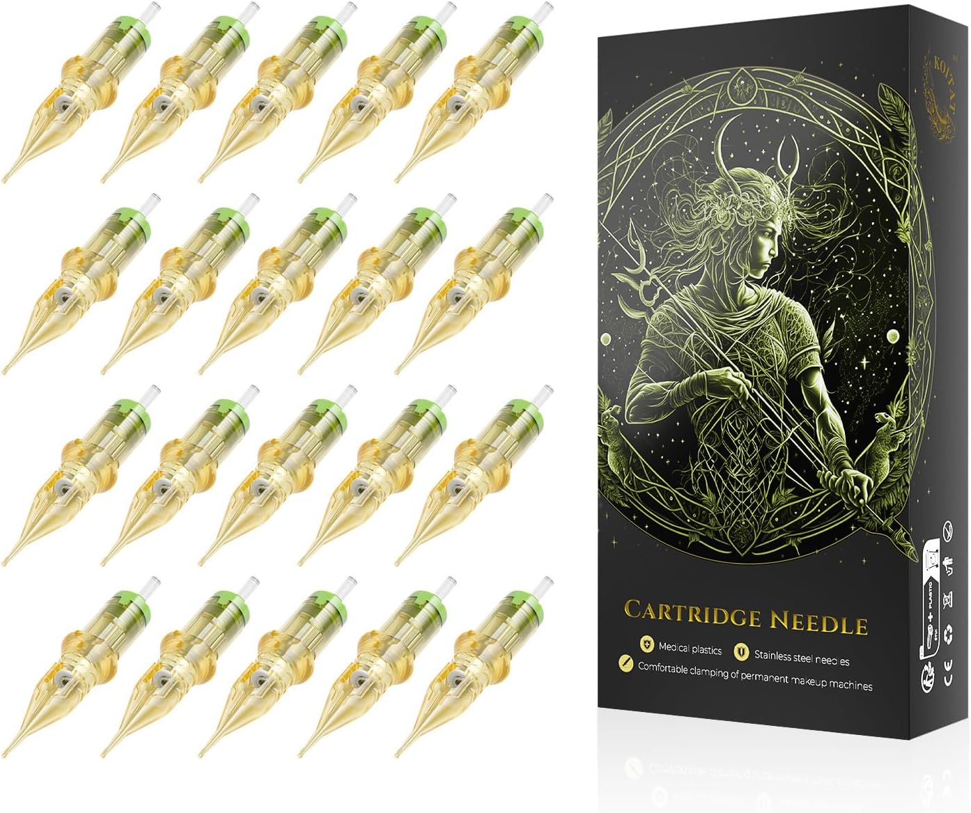 BIOMASER Tattoo Cartridge Needles 7RL Tattoo Cartridges 20PCS Tattoo Needles liners for Tattooing Round Liner Tattoo Needle Cartridge with Membrane for Tattoo Gun Pen Machine Tattoo Supplies（1207RL)