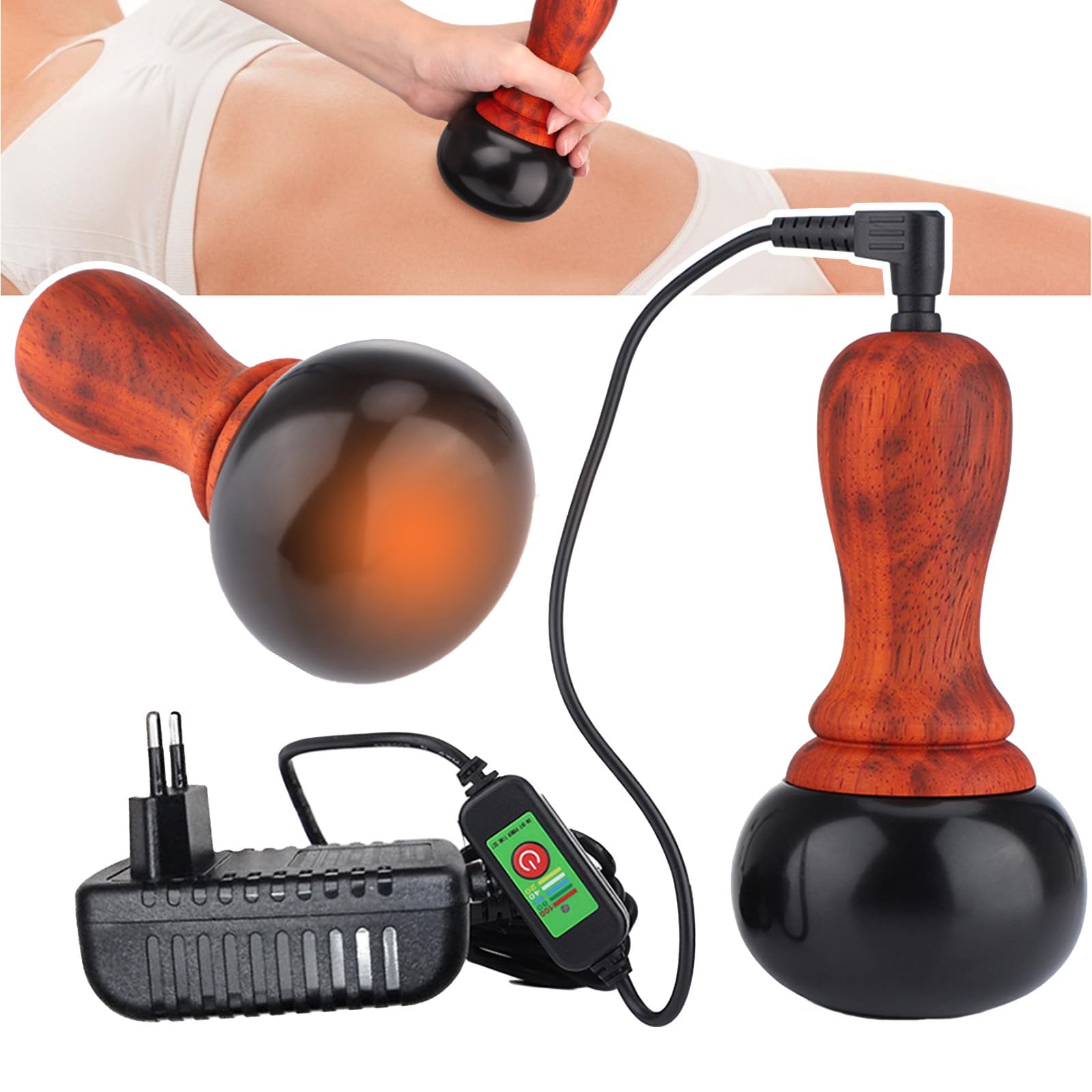 Masajeador Eléctrico De Piedras Calientes Gua Sha, Control De Temperatura De Cinco Velocidades, Para Relajación En Casa Y Alivio Del Dolor, Para Rostro,Ojos,Abdomen,Espalda,Piernas,Cintura Y Manos