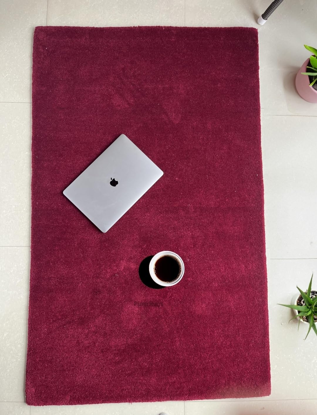 Soft Shaggy Area Rug, Burgundy Red, Plush Pile Carpet, Bedroom Living Room Decor (8 * 10 feet)