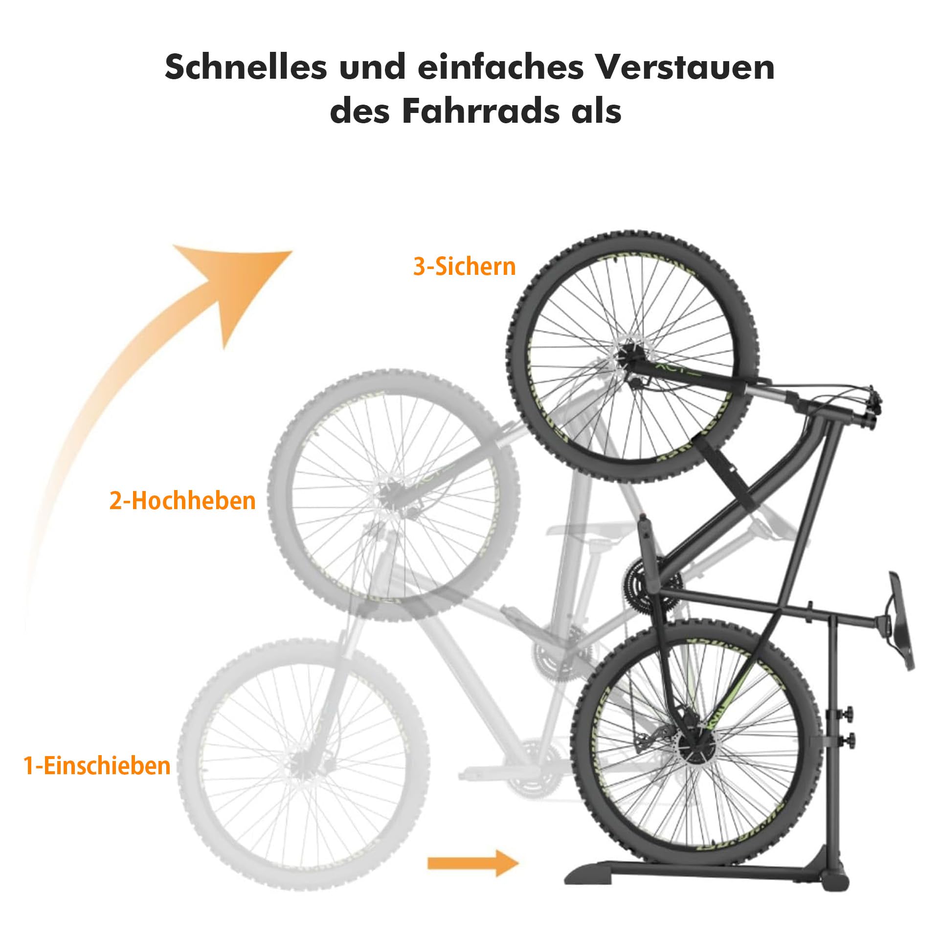 Mimoke Vertikaler Fahrradständer - Freistehender, aufrechter Bodenständer für die Aufbewahrung von Fahrrädern in Innenräumen - Garagen und Wohnungen (one piece)
