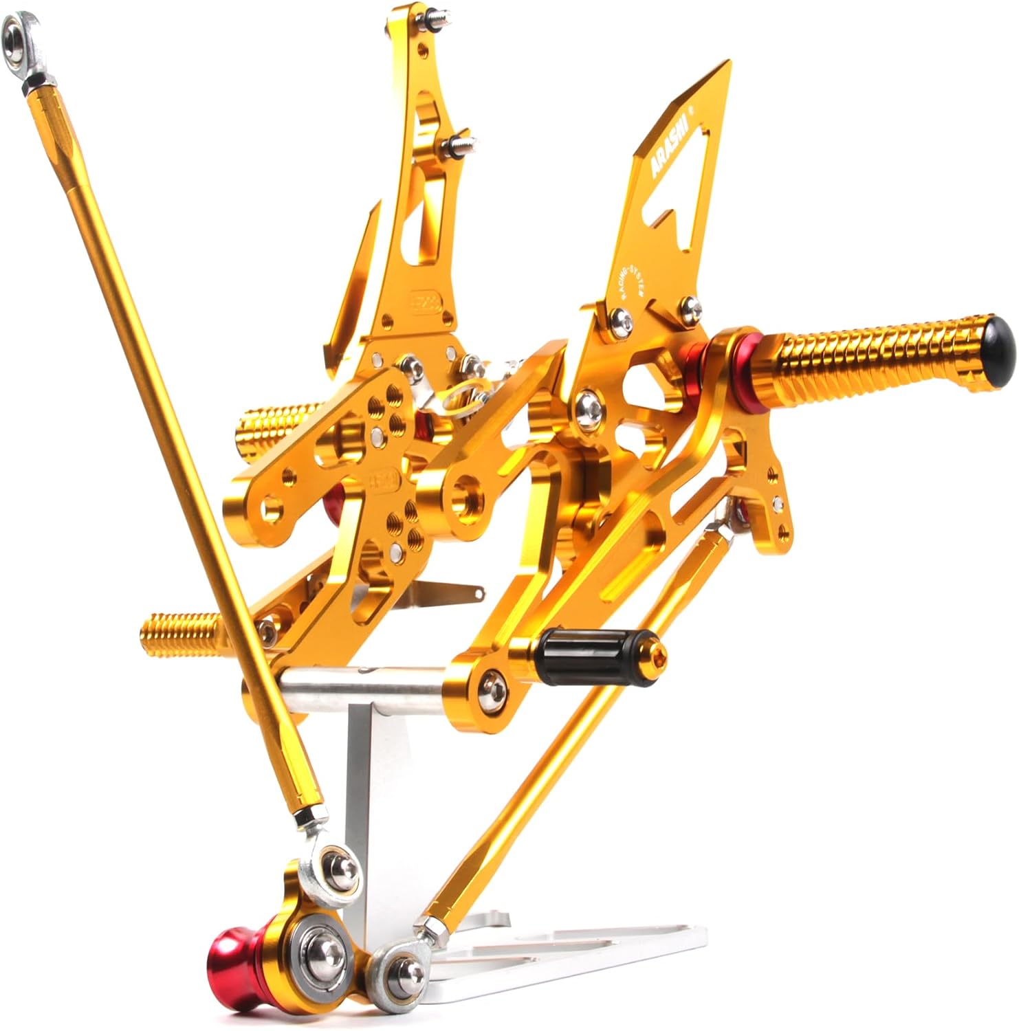 V2.0 Adjustable Rearsets Compatible with Honda CBR1000RR 2004-2007, CBR600RR 2003-2006, Gold