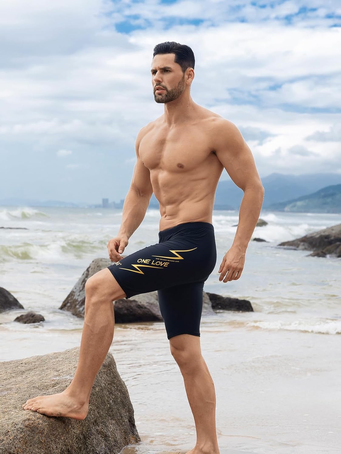 361° Swim Jammers for Men, Pro Racing Training Swimsuit, Chlorine Resistant Endurance Mens Swim Suit Swimwear Tech Pant - Image 2