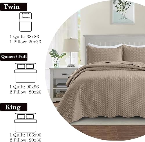 Vista 444 de IR Imperial Rooms - Juego de colcha individual (68 x 86 pulgadas) + 1 funda de almohada (20 x 26 + 2 pulgadas), 2 piezas, ligera, reversible