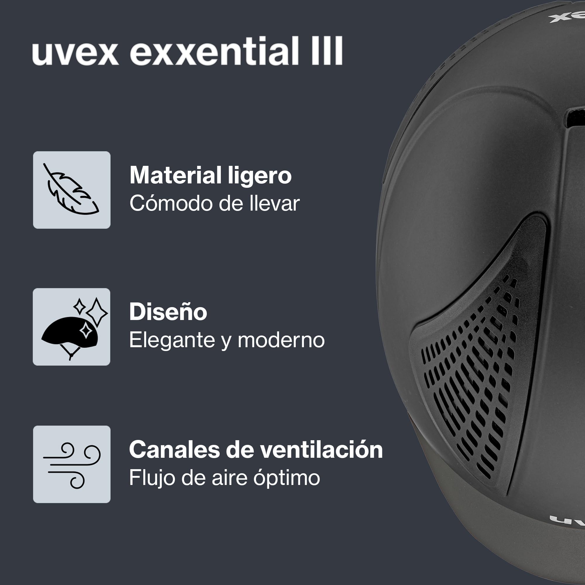 uvex exxential III – Casco de equitación Unisex Ligero – Ajuste de Talla Individual
