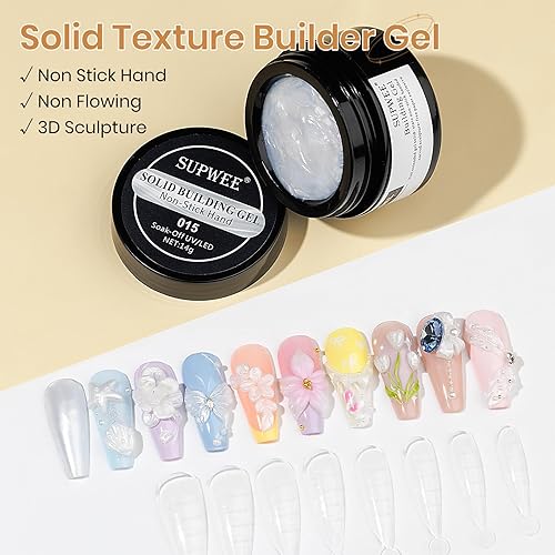 Miniatura 2 de Gel de escultura 3D blanco perla para arte de uñas, antiadherente, gel constructor sólido para uñas duras para extensión, tallado, moldura de