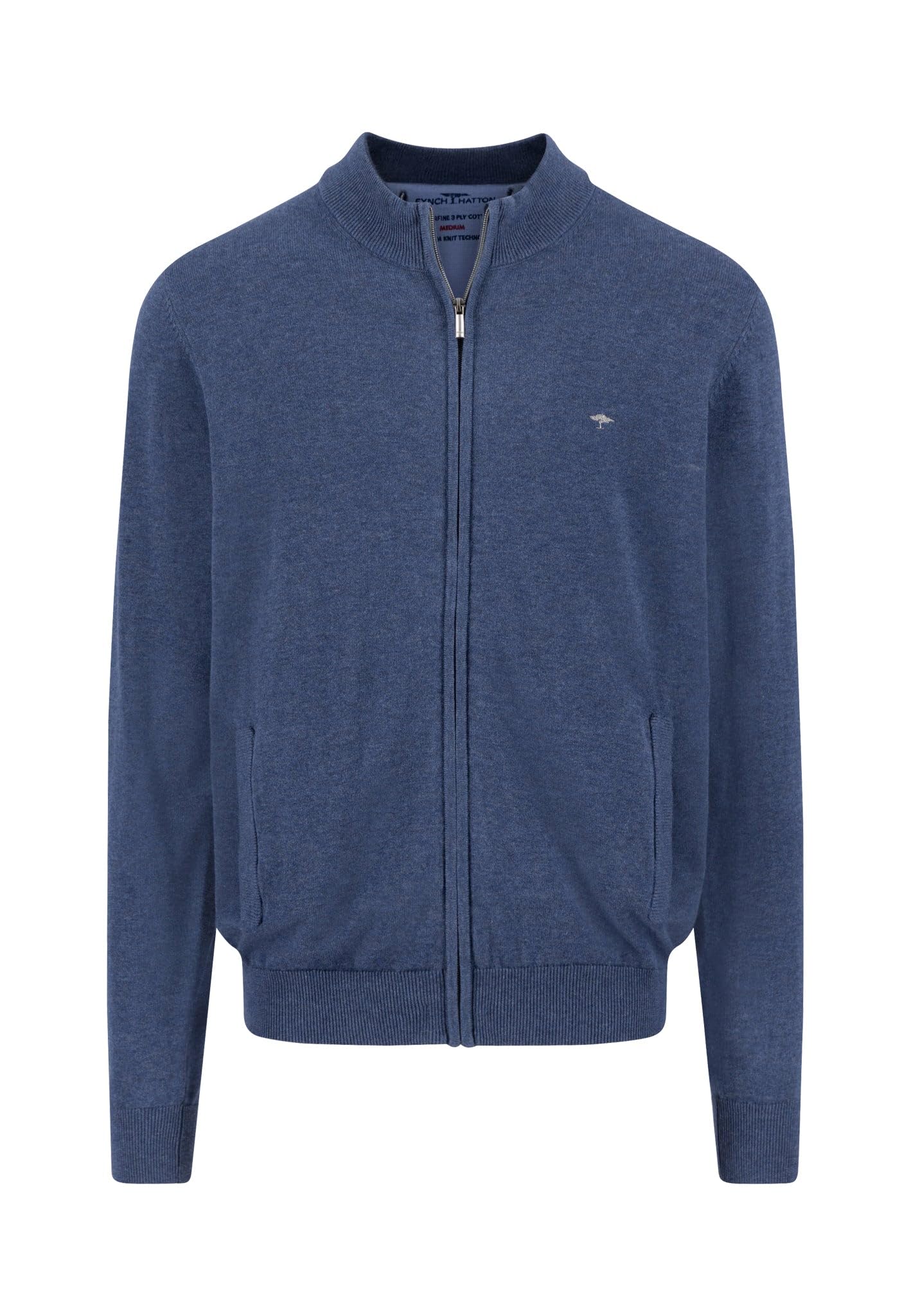 Fynch-Hatton Men's Cardigan-Zip Cardigan Not Applicable, Blue (Night 680), Large
