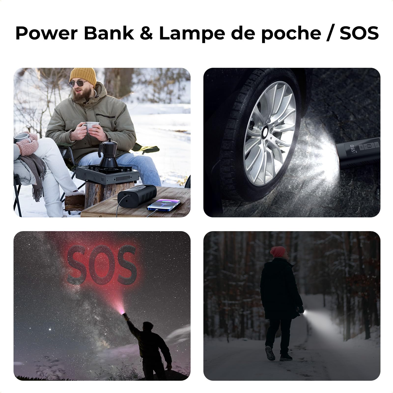 Pompe à Vélo Électrique 150PSI YOUNGDO Compresseur à Air Portatif 6000mAh