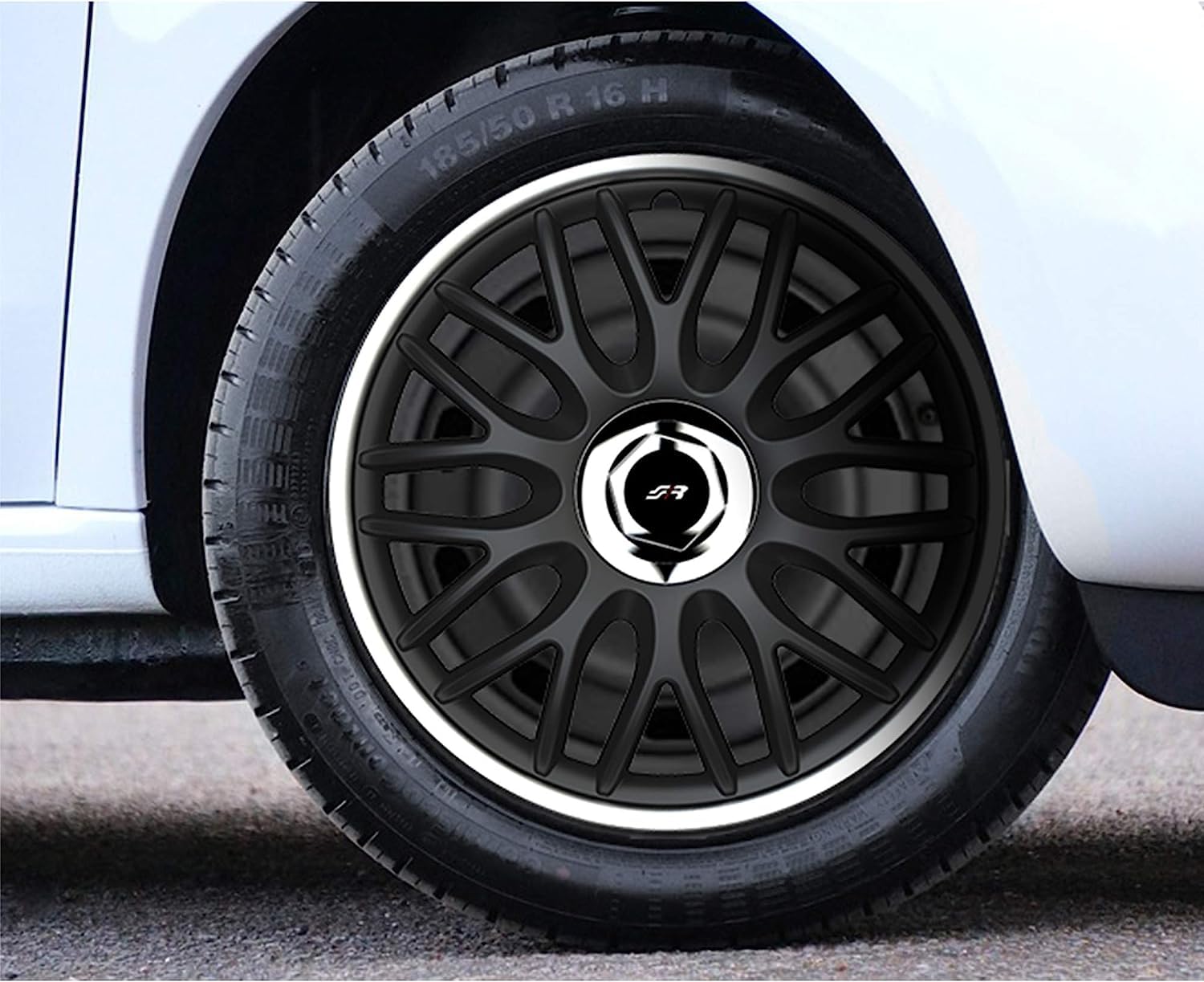 Simoni Racing ORD/14S, Set 4 Copricerchi universali Orden S da 14" pollici, Copriruota auto Nero