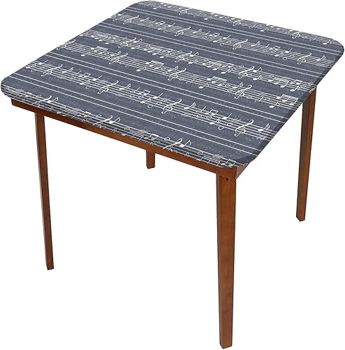 Miniatura 3 de Cassical Music - Mantel con bordes elásticos de canción de jazz, diseño de clave de agudos, lavable, a prueba de derrames, se adapta a mesas de 28 x