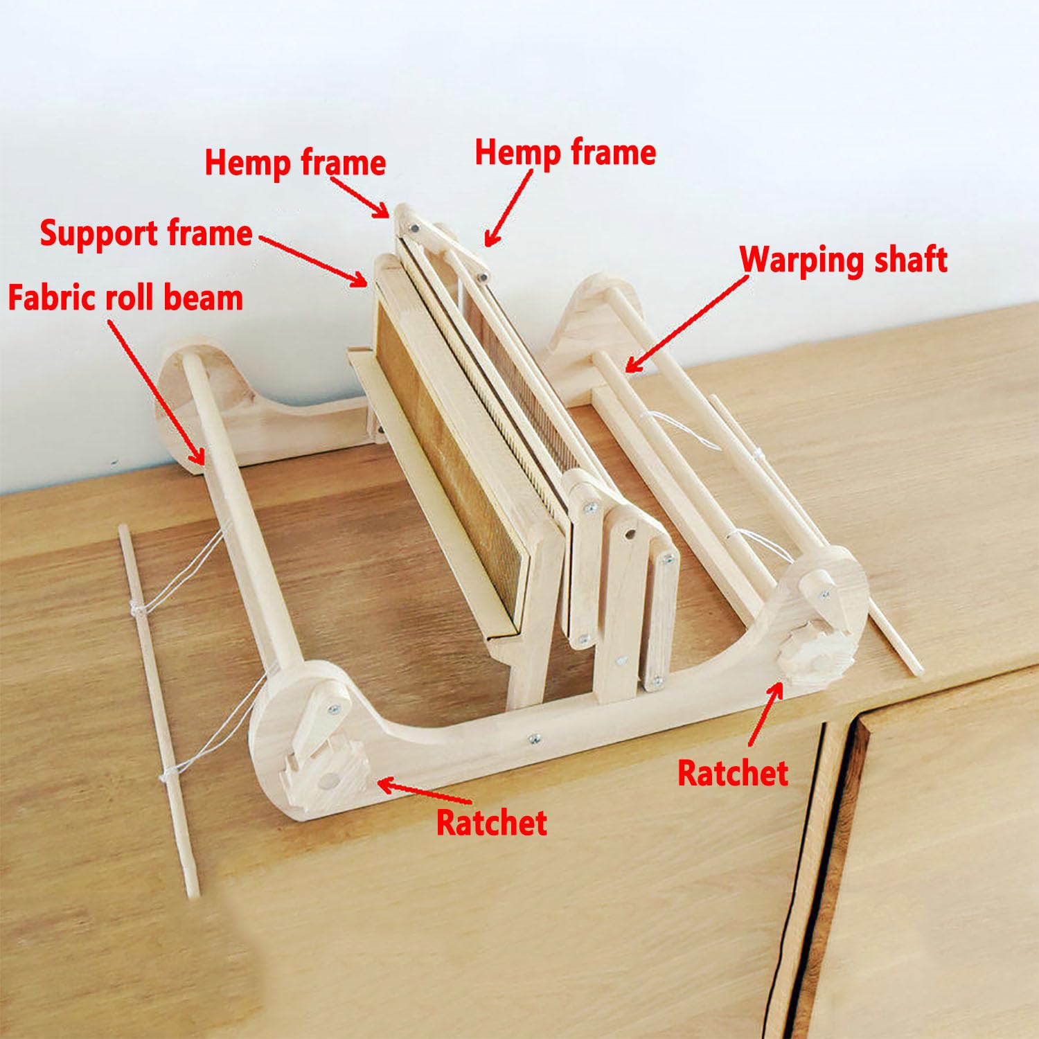 Webmaschine Massivholz Handwebstuhl DIY Set mit 30cm Maximaler Webbreite, Glatte Oberfläche für Teesitze, Untersetzer, Platzsets, Stoffbeutel