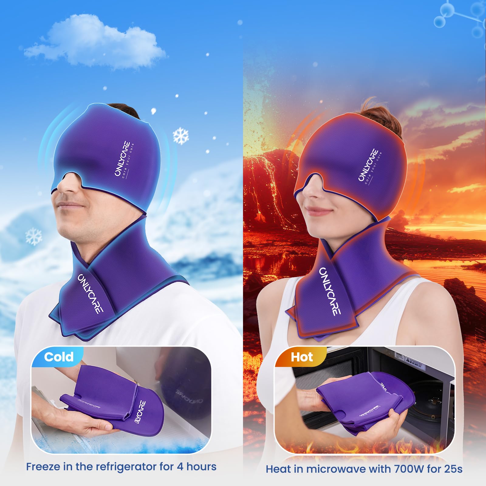 ONLYCARE Migraine Relief Cap & Neck Ice Pack Wrap Gel Gift Set for Women — Amazon image 4