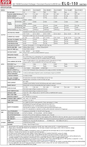 Miniatura 2 de Meanwell ELG-150-12A-3Y 12V 10A 120W voltaje constante + controlador LED de corriente constante