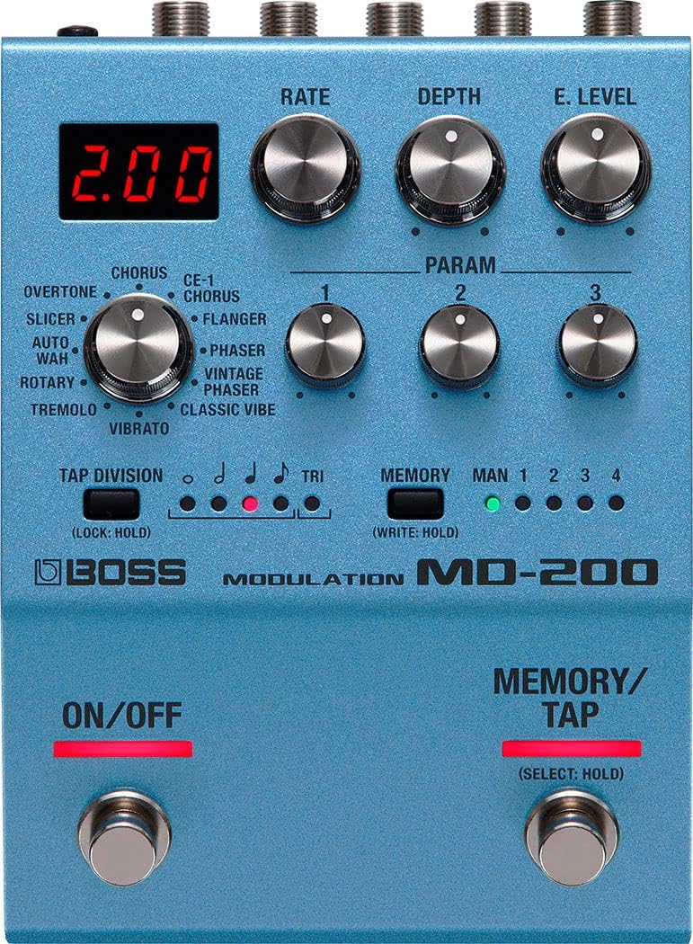 Boss MD-200 Modulation Pedal Bundle with Gearlux Instrument & Patch Cable, and Picks