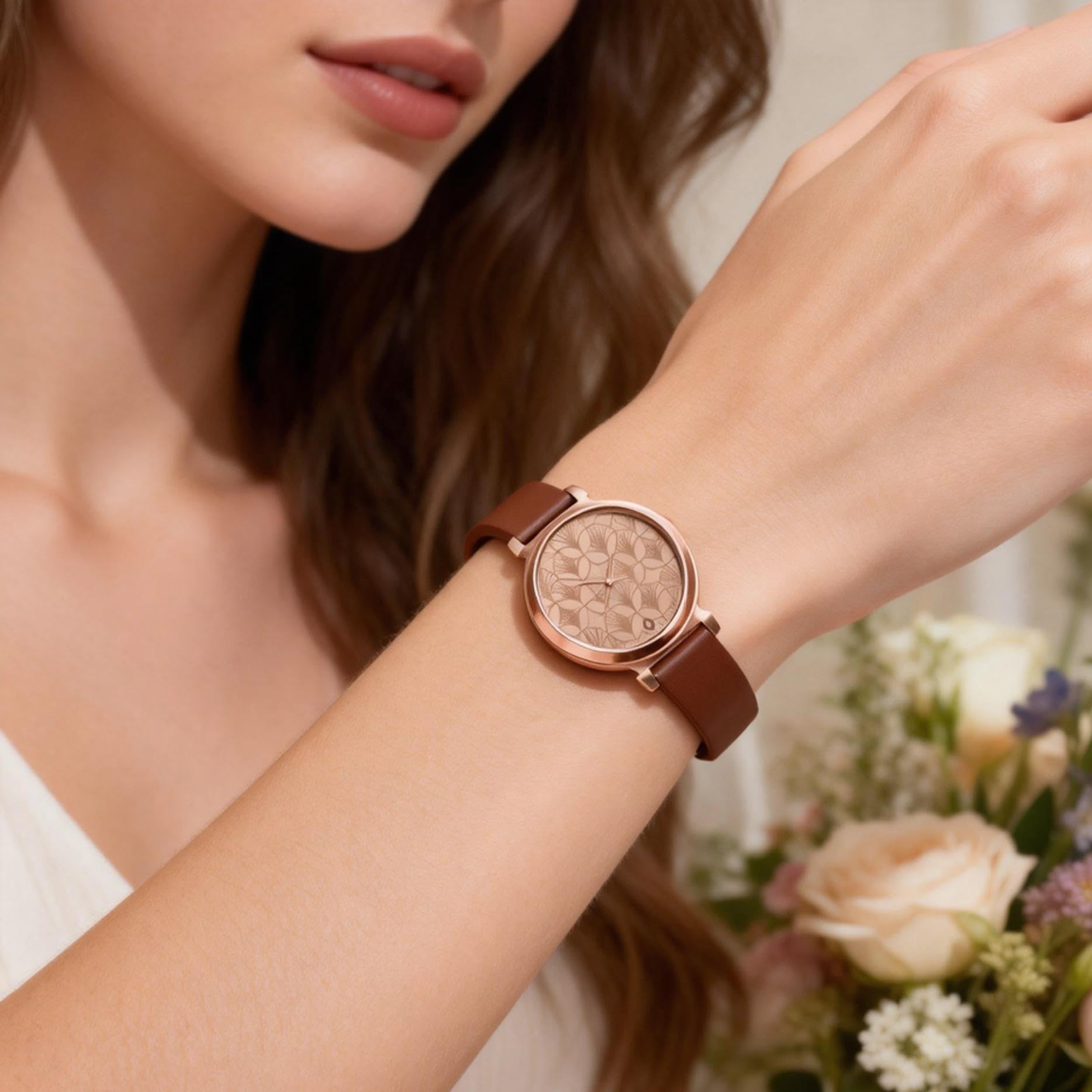 Bracelet de montre compatible avec Garmin Lily 2, 14 mm en cuir avec boucle en métal argenté, bracelet de rechange réglable pour montre intelligente active pour femme habillée