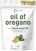 Micro Ingredients Oil of Oregano Softgels 150ct with Black Seed Oil | 4X Strength Carvacrol & Thymoquinone | Non-GMO Immune Support