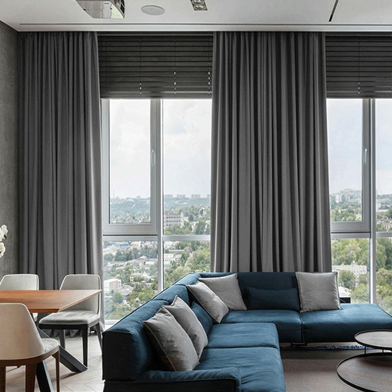 Cortinas opacas para sala de estar y dormitorio, cortinas térmicas con bloqueo de luz, tratamiento de ventana, eficiencia energética, reducción de ruido, diseño Slish