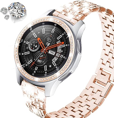 Miniatura 6 de Carcasas compatibles con Samsung Gear S3 FontierClassicGalaxy Watch 1.811 inGalaxy Watch 4 Classic 1.811 in, diamantes de imitación de acero