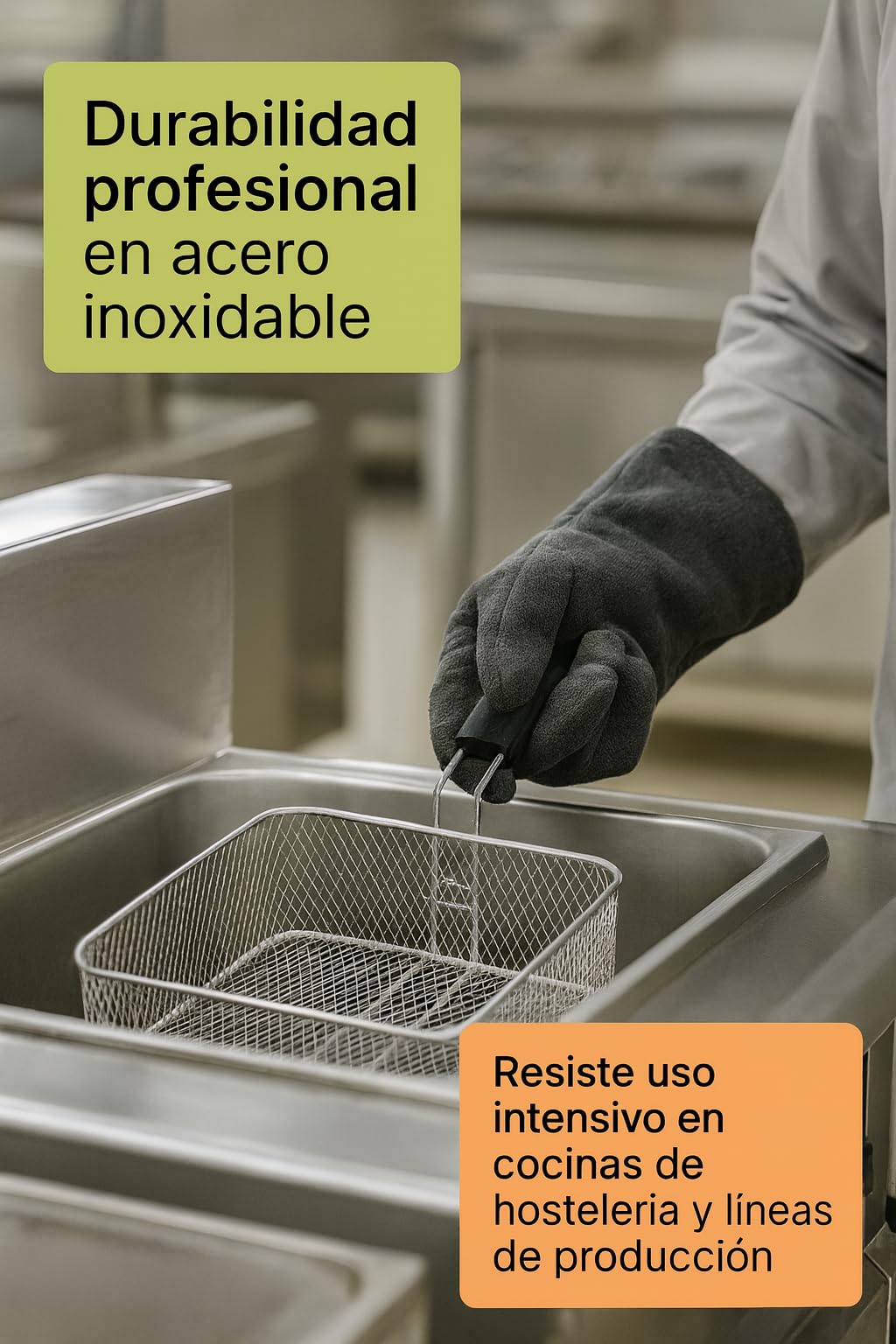 Cesta Freidora 220x245x95 mm Acero Inoxidable Modelo F6 F7 F8 Compatible con Dosilet Recambio Profesional para Freidoras Industriales De Cocina Y Taller Hogar Uso Carga Fuerte