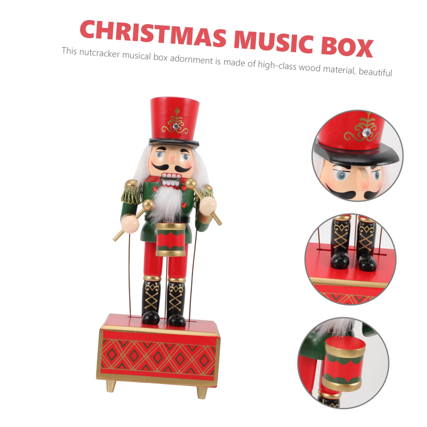 NUOBESTY Carillon in Legno Musicale per Decorazione Natalizia Delicata da Tavolo Suoneria e Ambientazione di Natale per Ufficio e Casa
