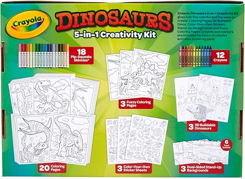 Miniatura 8 de Crayola Kit de arte de dinosaurio 5 en 1 para niños, juguetes de dinosaurio, juego de arte para niños, regalo de dinosaurio para niños y niñas, a