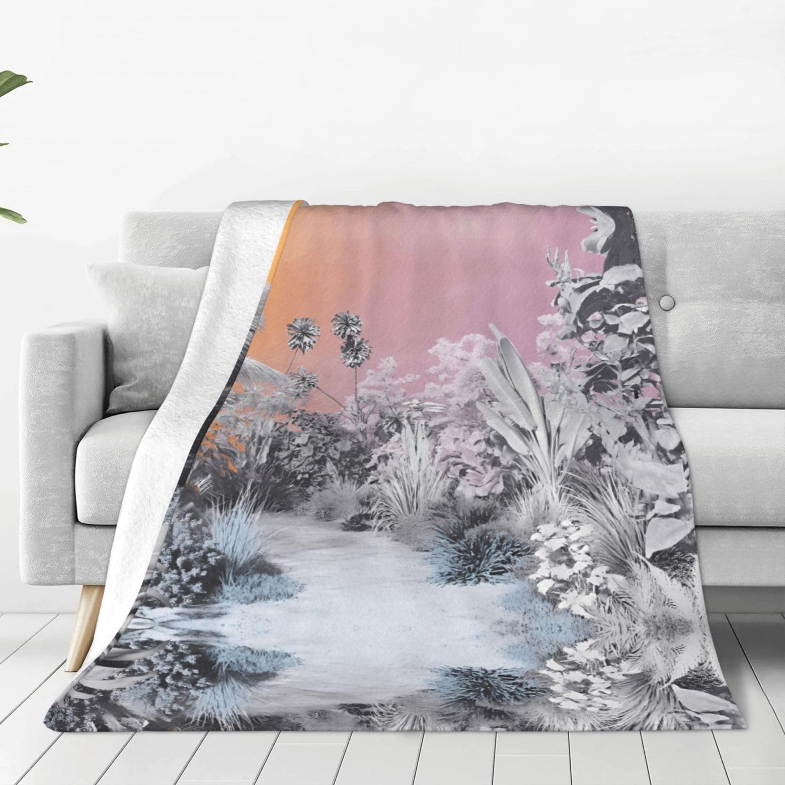 Couverture de lit en micro polaire monochrome - Plaid chaud de salon pour voyage 203x152 cm