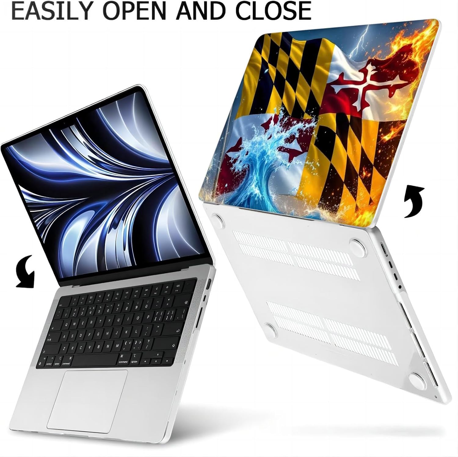 Compatible with MacBook Neo 13-inch, Hard Shell Case with Keyboard Cover and Screen Protector (A3404 A18 Pro chip, 2026 Release) - Flag of Maryland MC21839