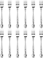 Vista 13 de New Star Foodservice 58703 Rose Pattern, acero inoxidable 18/0, cuchara de cena/postre, 7 pulgadas, juego de 12