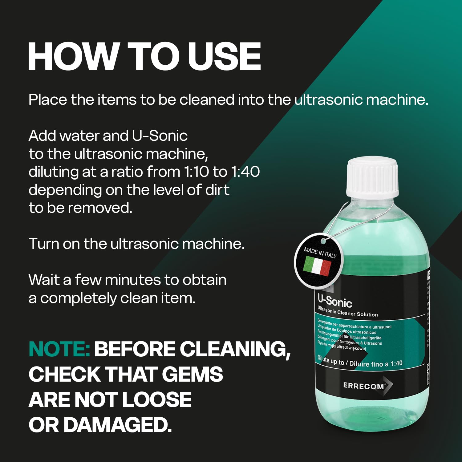 ERRECOM U-Sonic Jewelry Cleaner - Max Shine -8