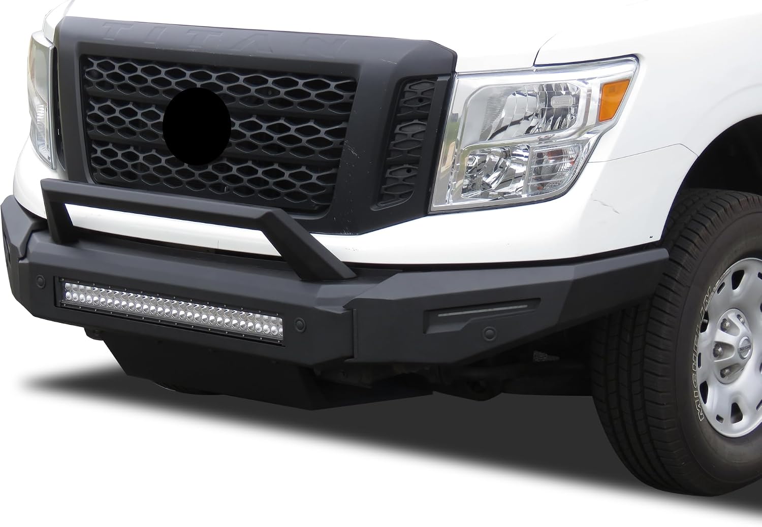 Black Horse Armour II Heavy Duty Modular Front Bumper Modular Matte Black Compatible with 2016-2024 Nissan Titan XD-AFB-NIXD