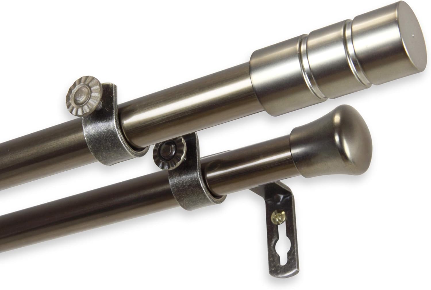Theo Double Curtain Rod 48-84 inch - Antique Brass
