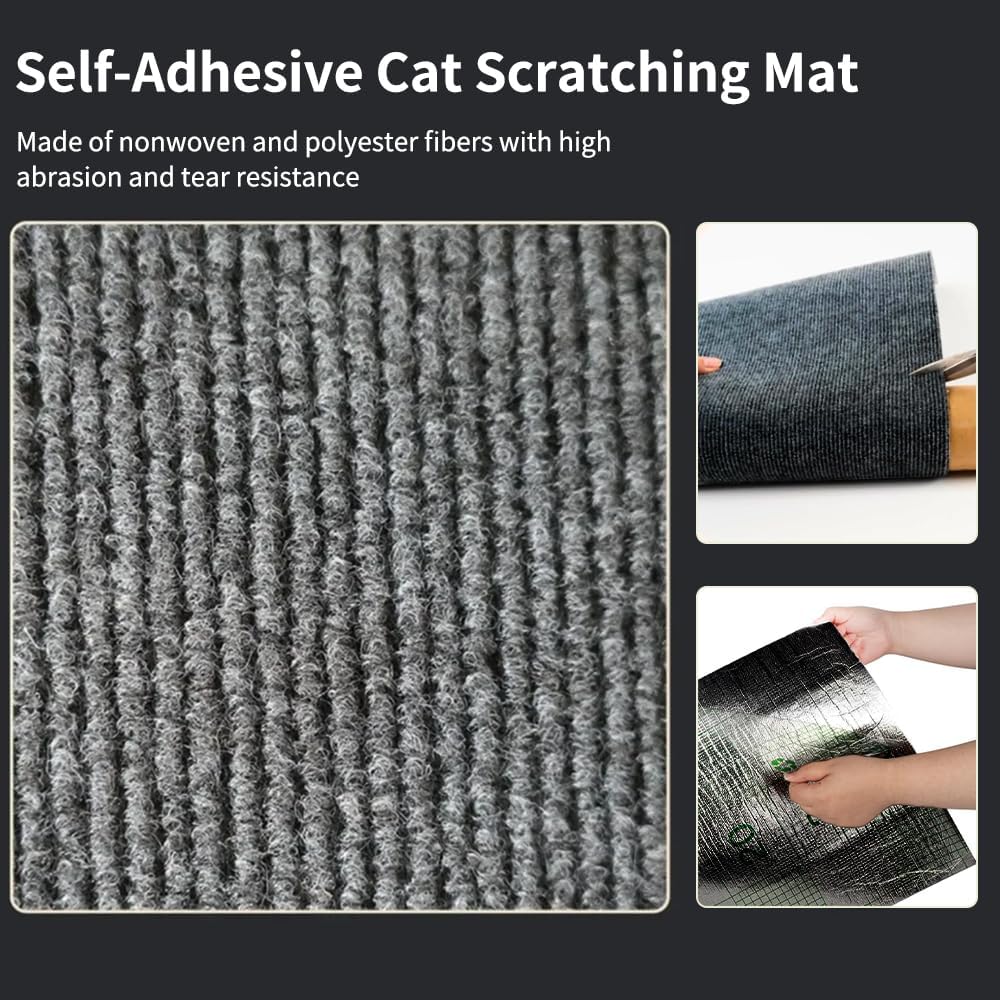 review Cat Scratch Mat, 78.7” x 15.7” Cat Scratch Guards for Furniture, Trimmable Self-Adhesive Couch Protector from Cat Claws, Cat Scratch Furniture Protector Easy Use for Cat Tree Shelves Post