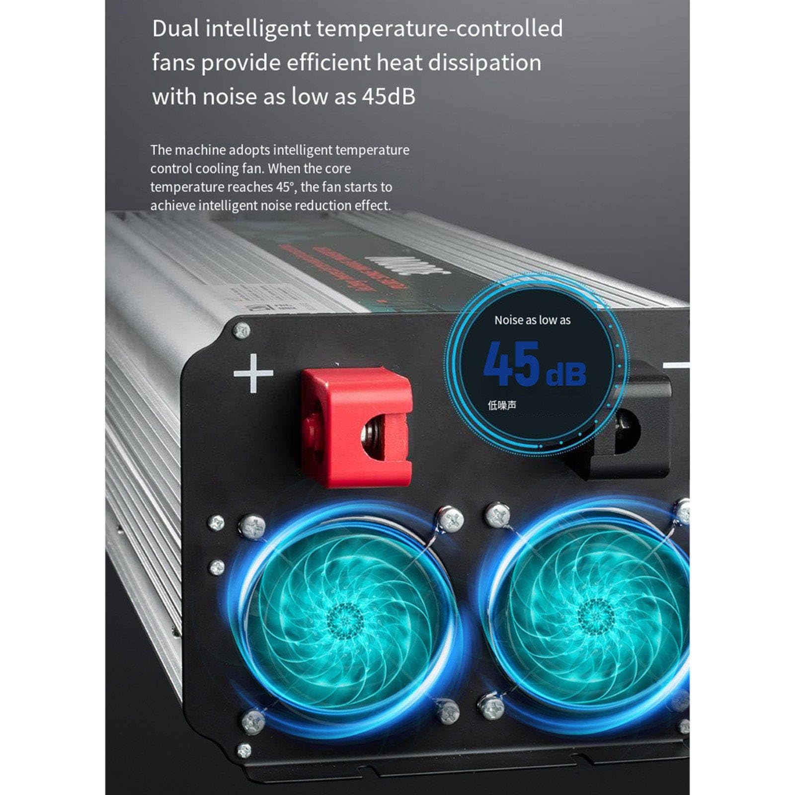 Falownik o czystej fali dodatniej, 1000 W-3000 W dużej mocy, domowy/samochodowy/zewnętrzny przetwornik napięcia, 12 V-72 V DC na 110 V/220 V AC, z pilotem zdalnego sterowania,2000W-24V