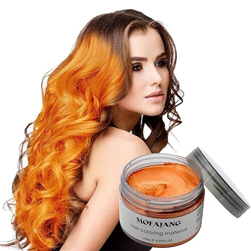 Cera temporal para el cabello, cera natural para peinados para hombres y mujeres, fiestas, cosplay, tinte temporal para niñas y niños (naranja)