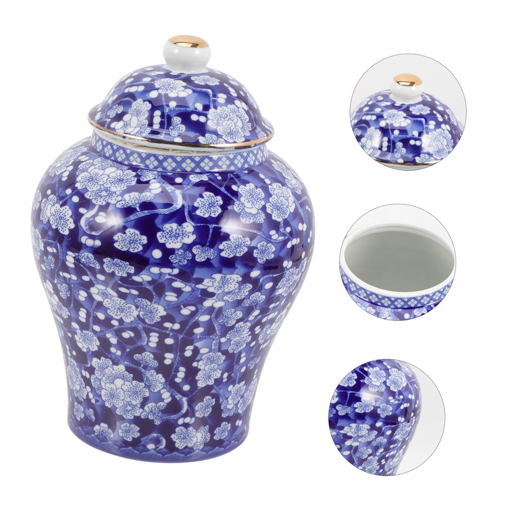 Baluue Keramik Teedose Chinesischen Stil Aufbewahrungsbox Vorratsdose Antik Teeblatt Motiv Retro Design für Losen Tee Zuhause Deko Schreibtisch