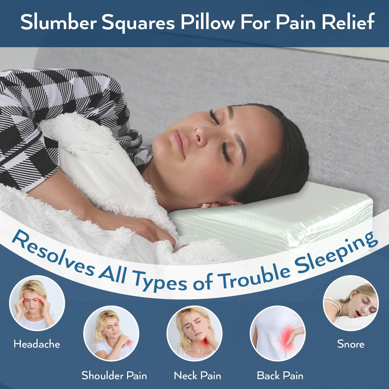 Amazon｜Slumber Square Cube 低反発枕 横向きで寝る方 いびきを