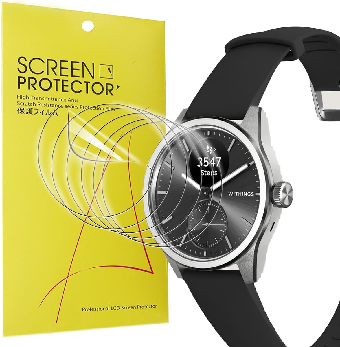 Lamshaw Compatible Withings ScanWatch 2 Screen Protector, 6 Pack Full Coverage TPU Clear Film for ScanWatch 2 38mm / 42mm Smartwatch 2023