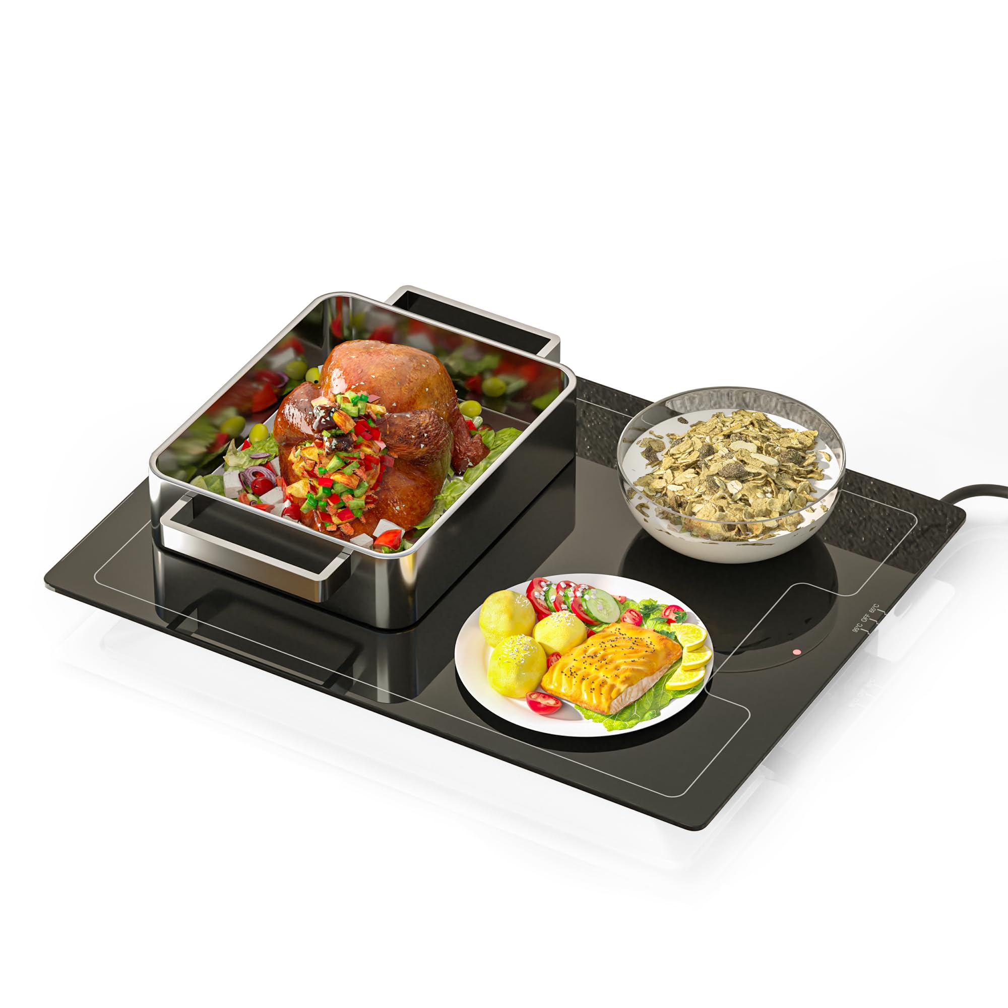 Food Warmer,Electric Hot Plate 19''x15'',Food Warmers for Parties,Two Adjustable Temperature Settings for Buffets, Restaurants, House Parties, Party Events