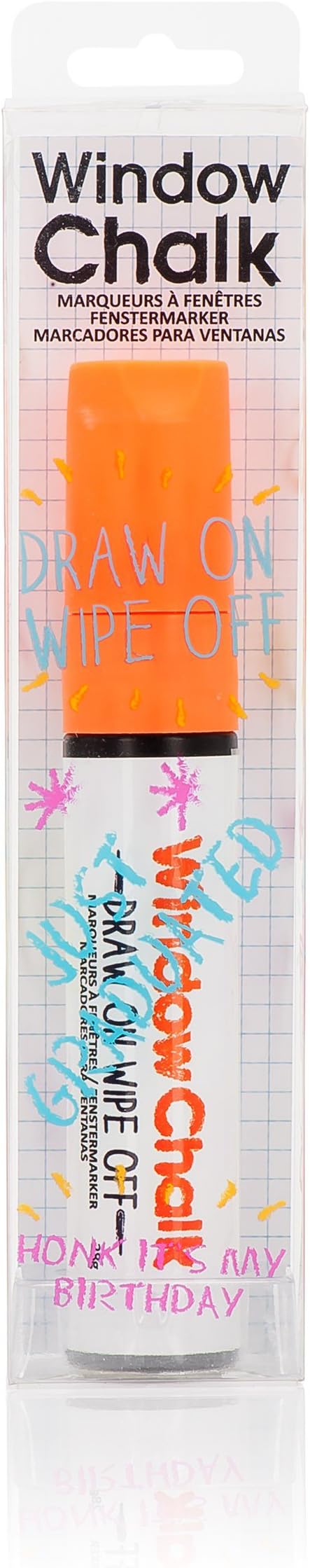 NPW Extra Large Window Marker Chalk Pen - Orange Giant Window Chalk Sketch & Colour