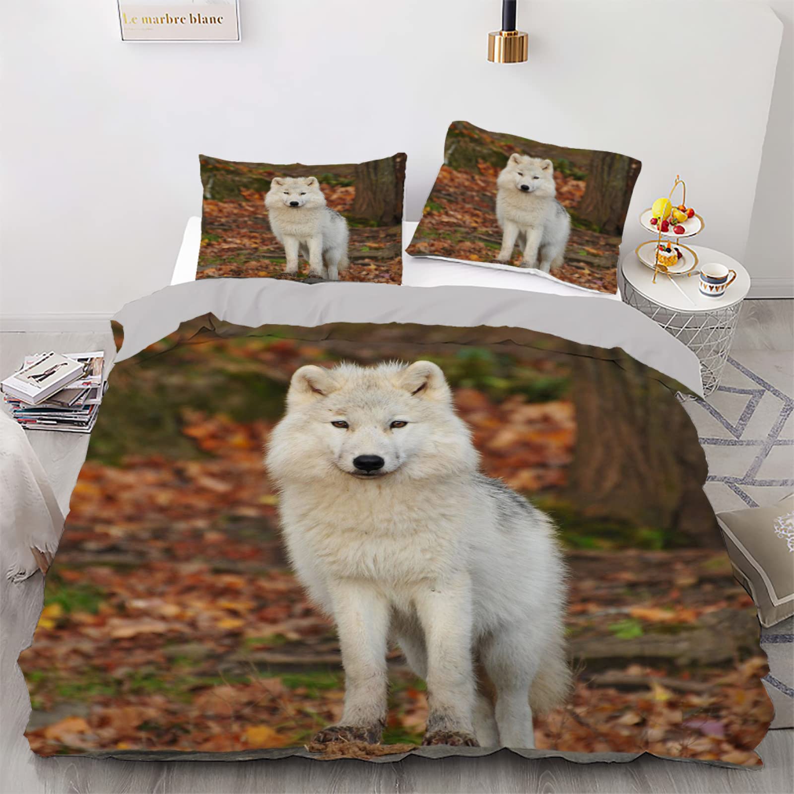 Housse de couette 200x200 chien jaune avec ses 2 taies d'oreiller