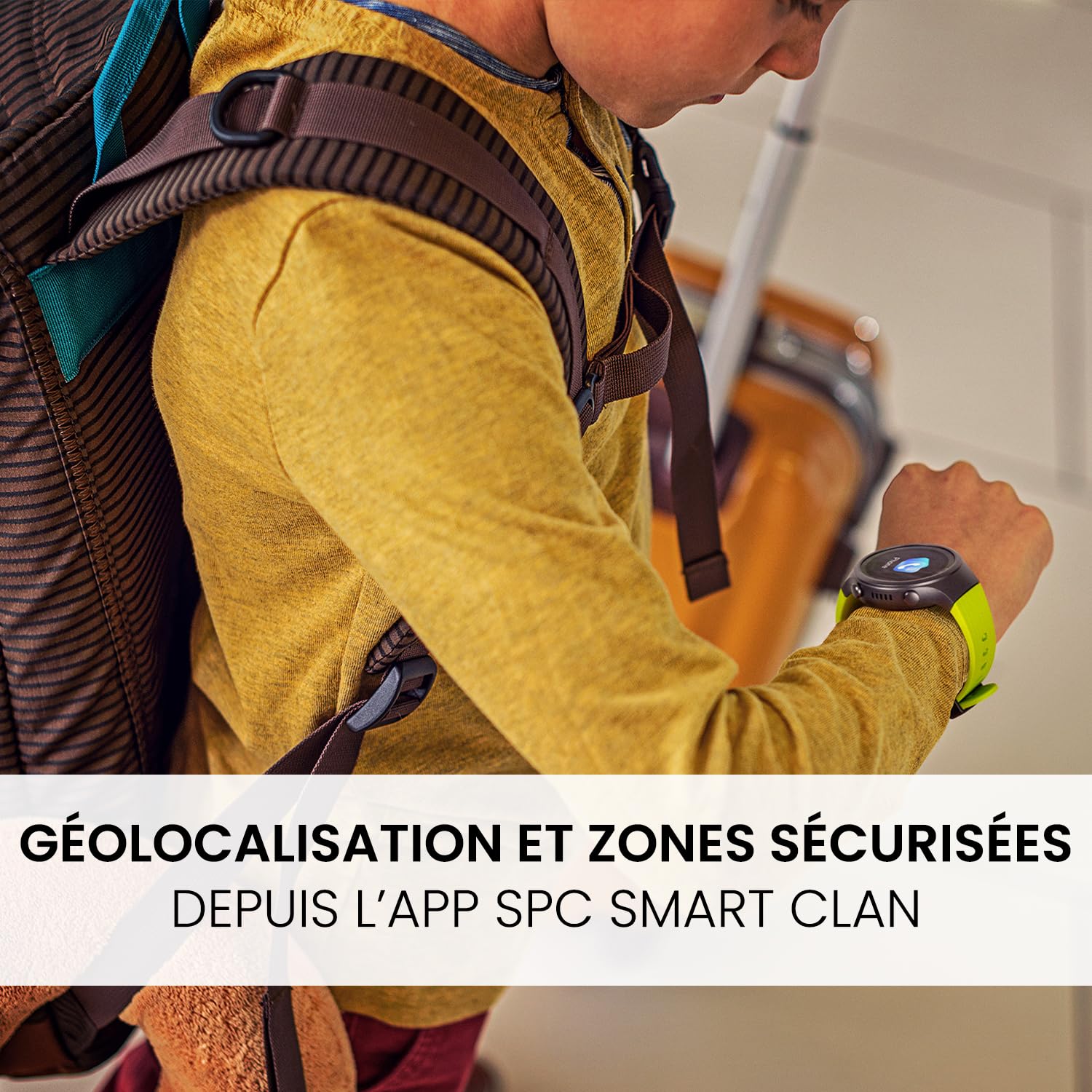 SPC Smartee 4G Junior - Montre connectée pour Enfants avec GPS, appels vidéo et Bouton SOS | Écran 1,2 po, Double Bracelet Marron et Noir et Mode Tracker| Mode École | Gestion Depuis l'app Smart Clan